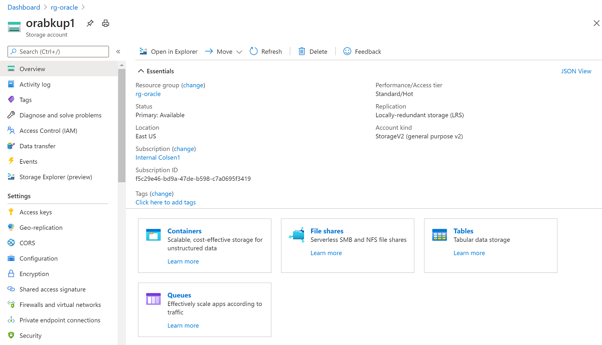 Screenshot that shows where to select file shares for a resource.