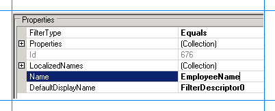 Specify filter properties