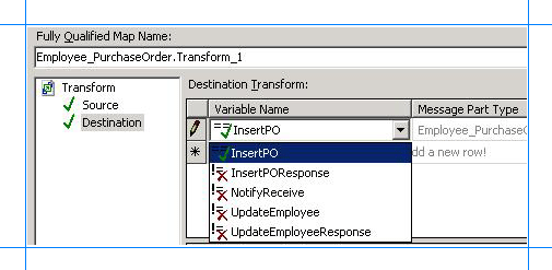 Pick the destination schema for mapping