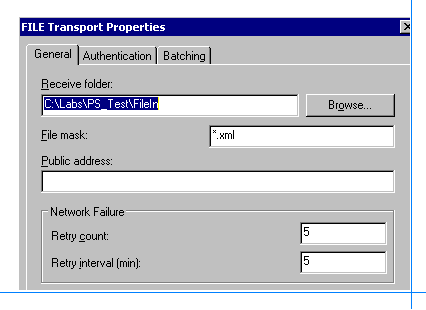 Image that shows where to configure the Receive folder.