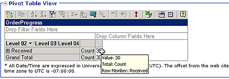 Image that shows the pivot table view.