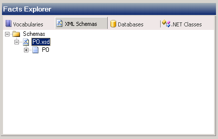 Screenshot of facts exlorer dialog.