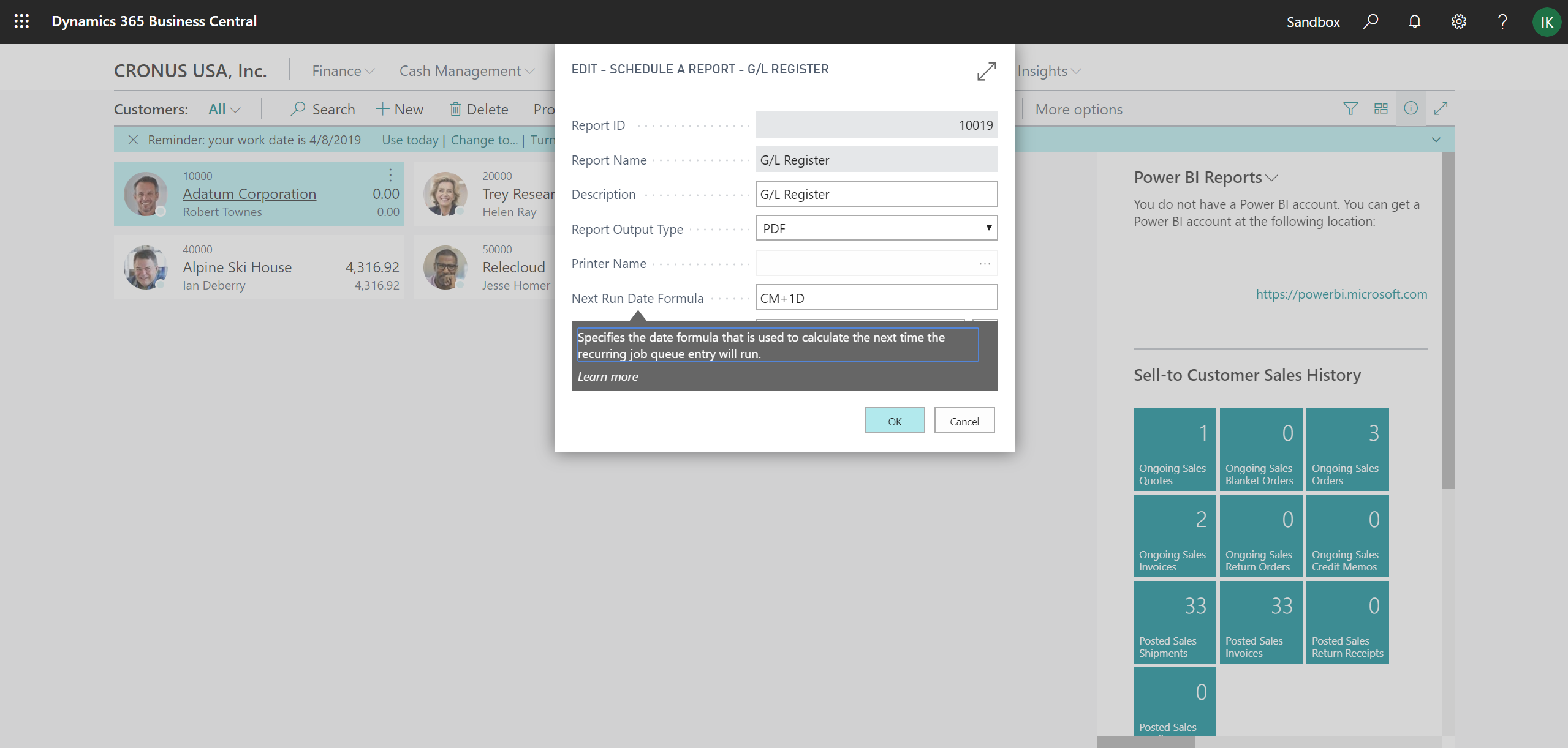 Showing Next Run Date Formula on schedule report page