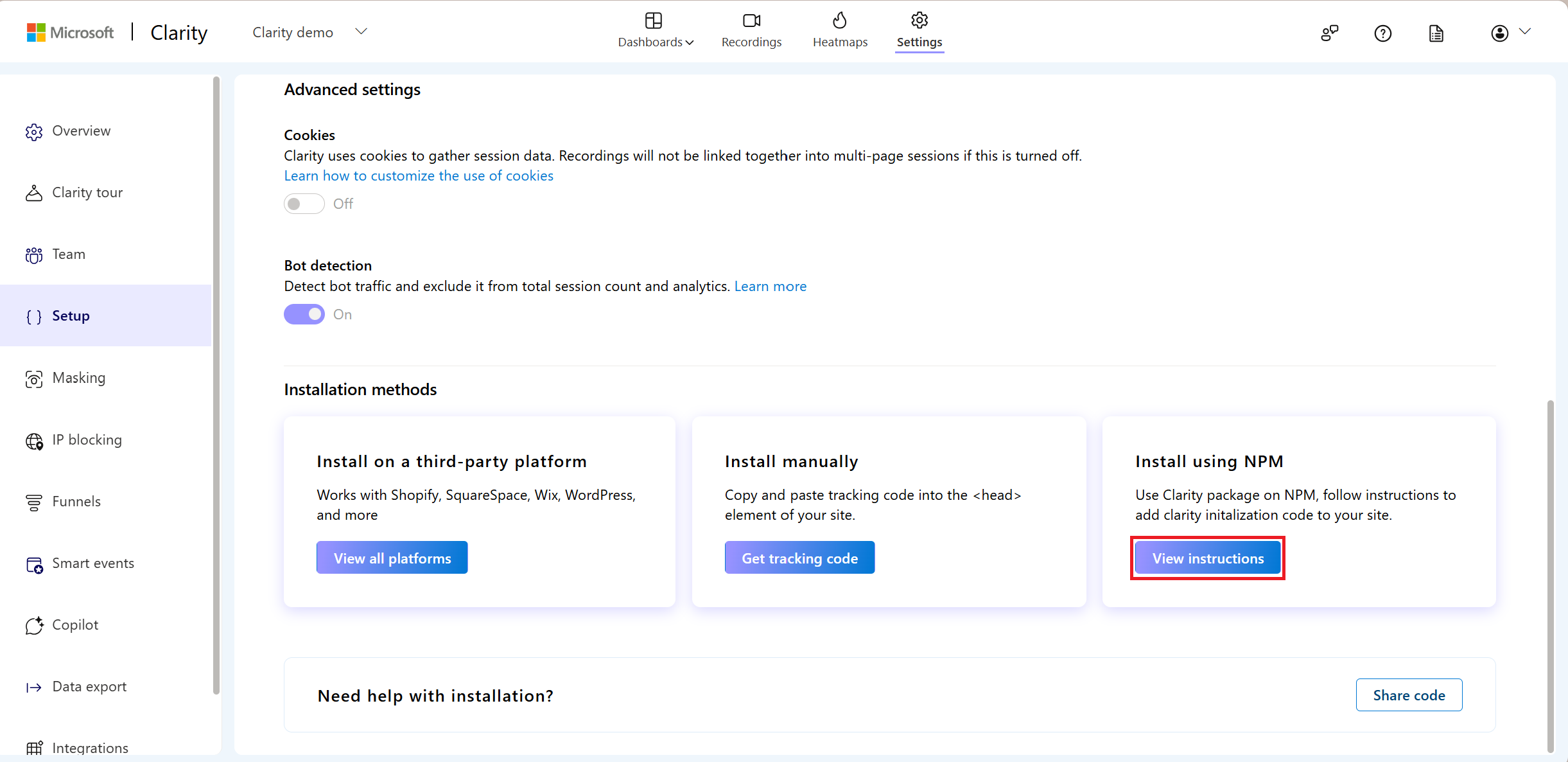 View NPM installation instructions.