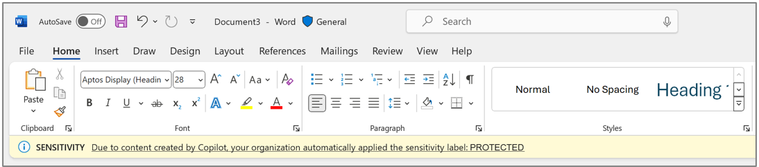 Copilot applies labels from source material and advises the user.