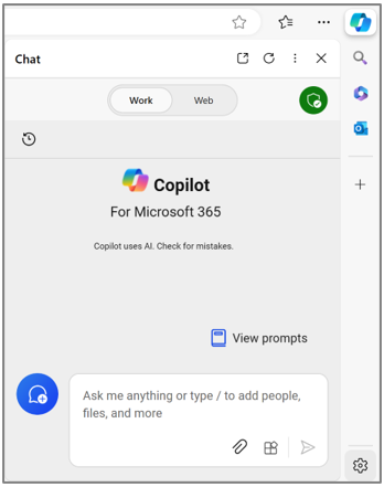 Copilot for Microsoft 365 in Microsoft Edge.