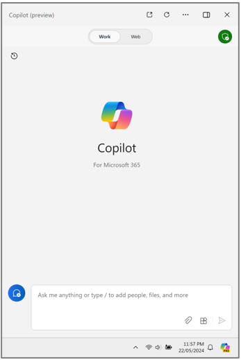 Copilot for Microsoft 365 in Windows.