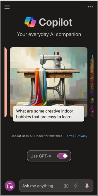 Microsoft Copilot on mobile.