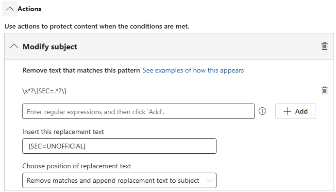 Modify subject rule action example.