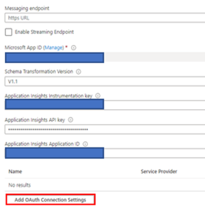 OAuth setting in Azure portal