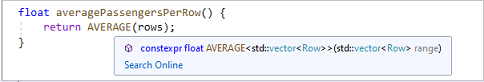 Screenshot of a constexpr function call.