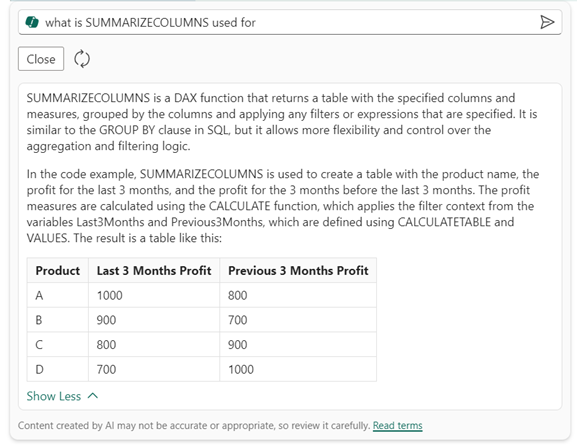 Screenshot showing Copilot generates a much more in-depth description.