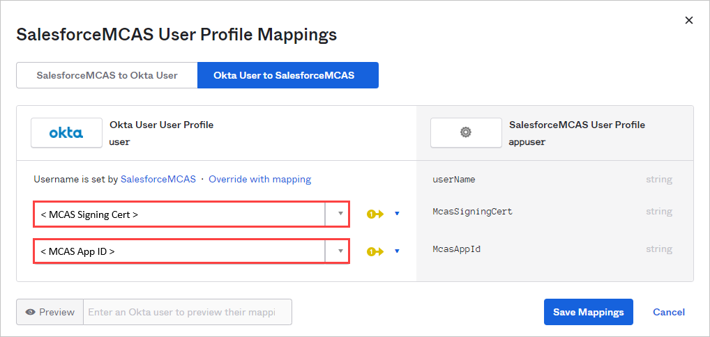 Map profile attributes.