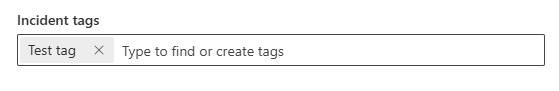 Screenshot showing how a selected tag appears in the Incident tags field.