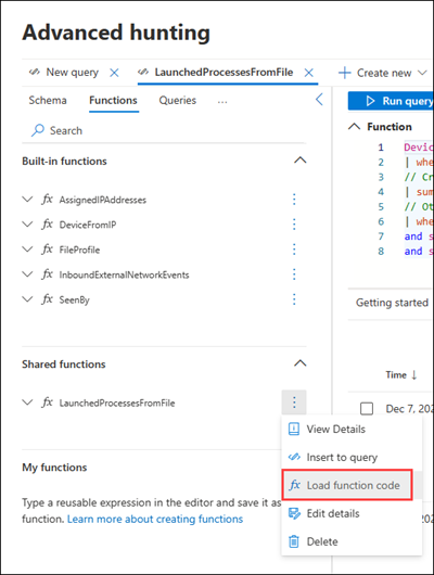 Load function code