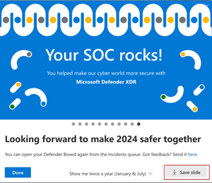 Screenshot of Defender Boxed slide with the save option highlighted.