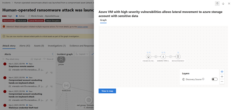 An example of the attack path graph shown in the side pane.