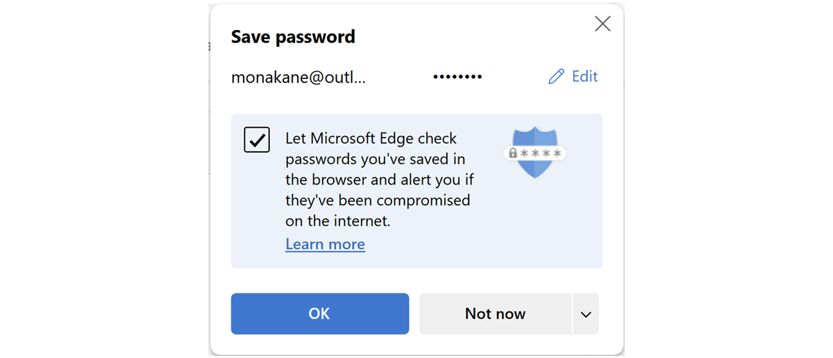 Prompt to save password