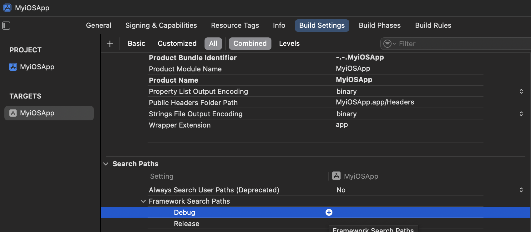 Xcode add framework search path