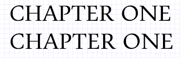 Text using OpenType capital spacing