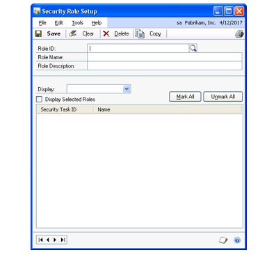 Security Role Setup