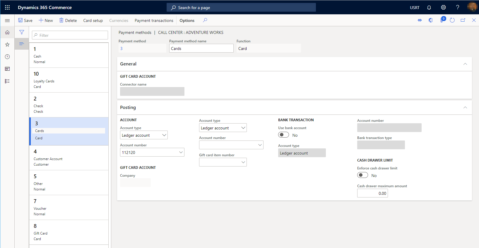 Example payment methods.