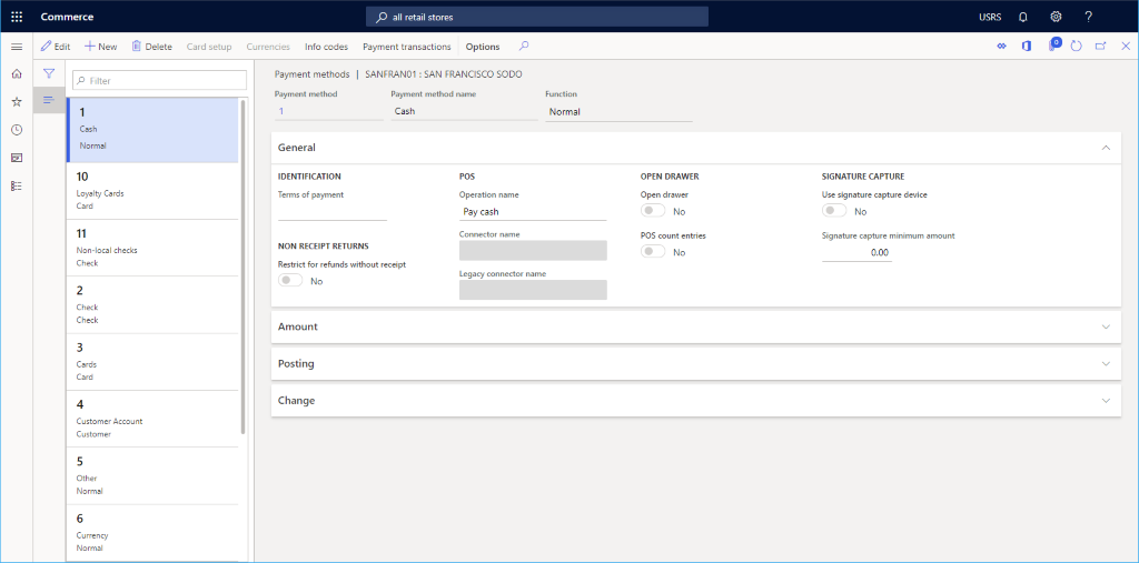 Example payment methods.