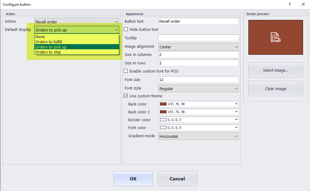 Button grid configuration.