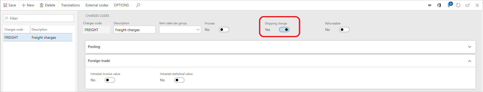 Specifying a charge as a shipping charge.