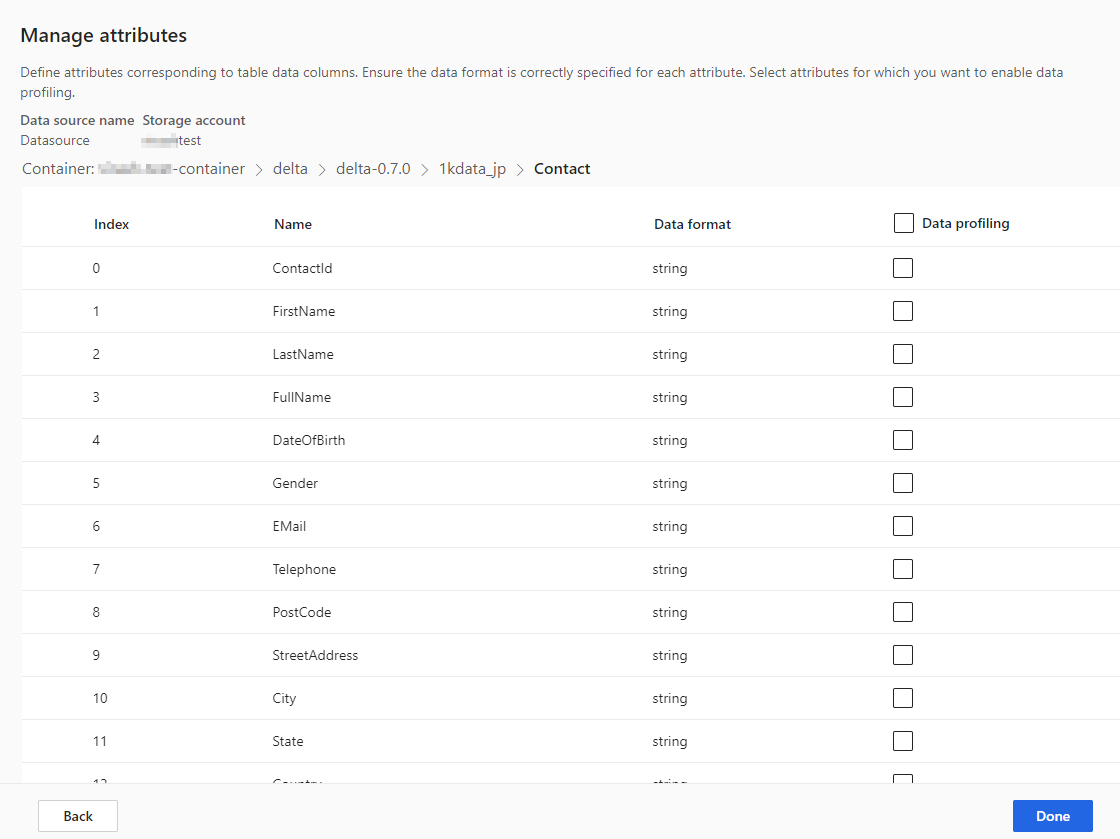 Dialog box to select data profiling.