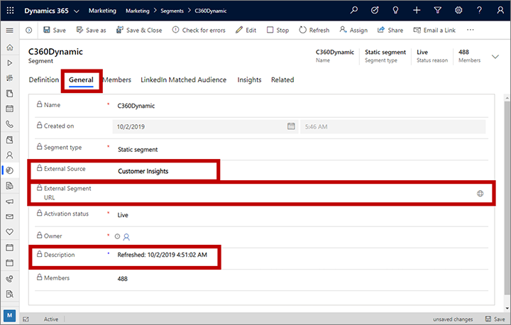 A segment from Customer Insights - Data.