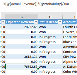 Create a formula based on column names.