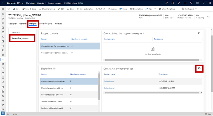 Save stopped or blocked contacts as a segment.