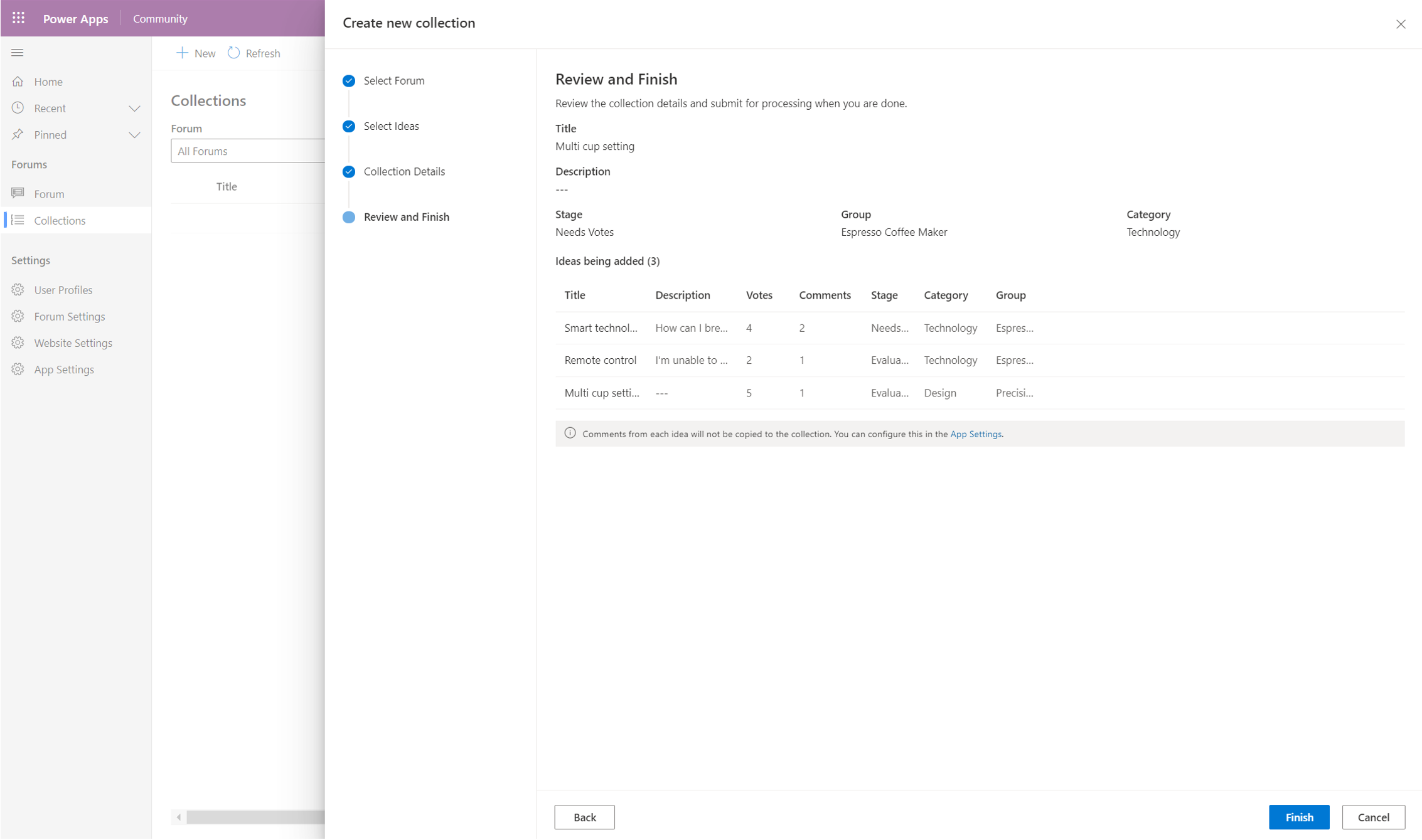 Confirm accuracy of details for collection.