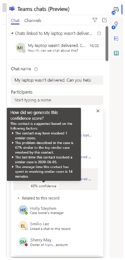 Explanation of the confidence score of similar cases.