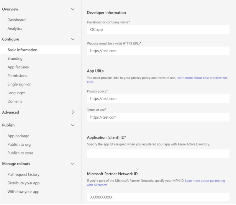 View of Application ID field in Developer Portal.