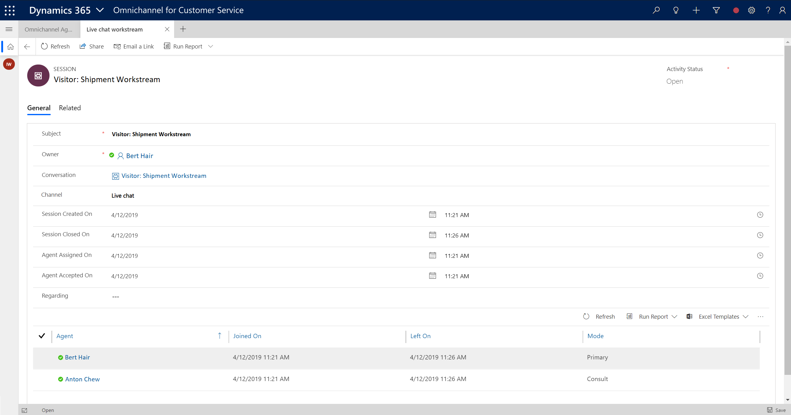 Omnichannel session form.