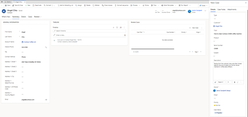 Enhanced quick case form