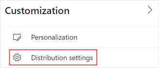 Distribution settings.