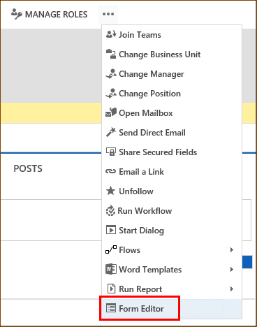 Open editor for user form.