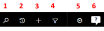 Dynamics 365 Customer Engagement (on-premises) navigation bar buttons.