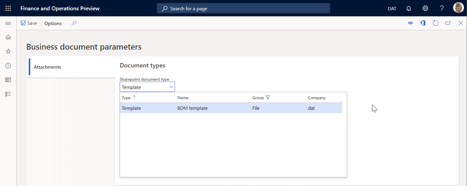 Set up of Business document management parameters.