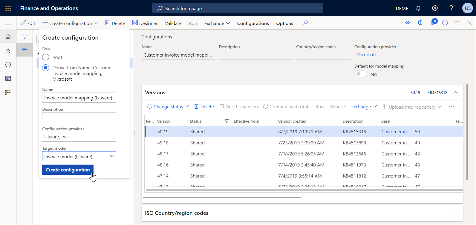 Adding a custom model mapping configuration on the Configurations page.