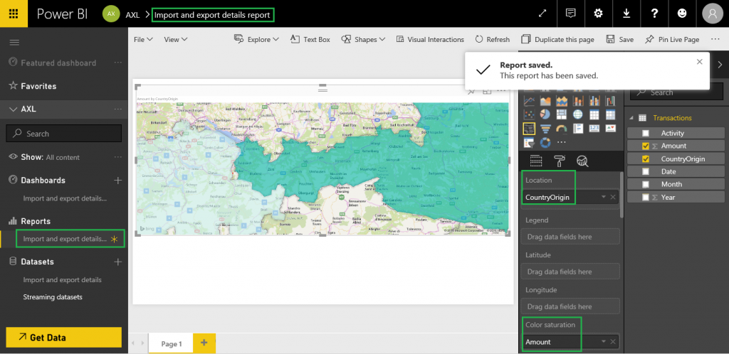 Import and export details report.