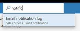 "Notific" entered in the search box