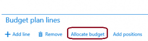 Allocate budget button.