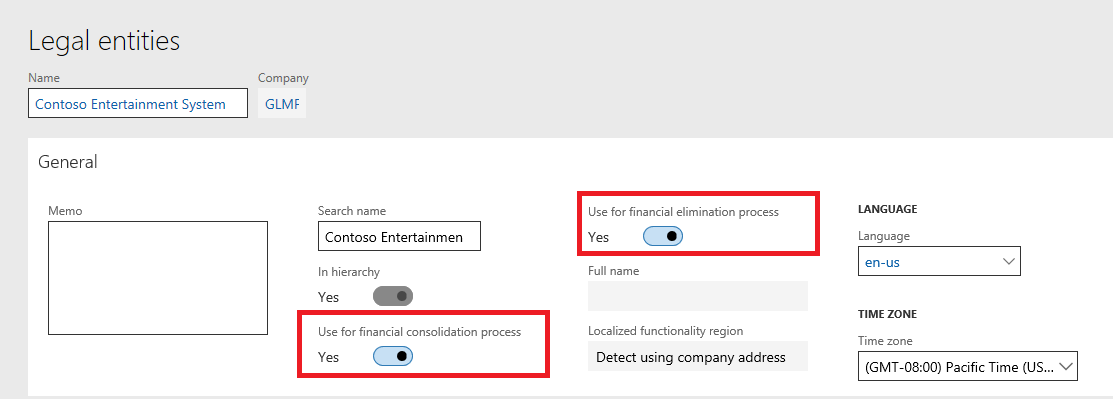 Legal entity that is used for both consolidation and elimination.