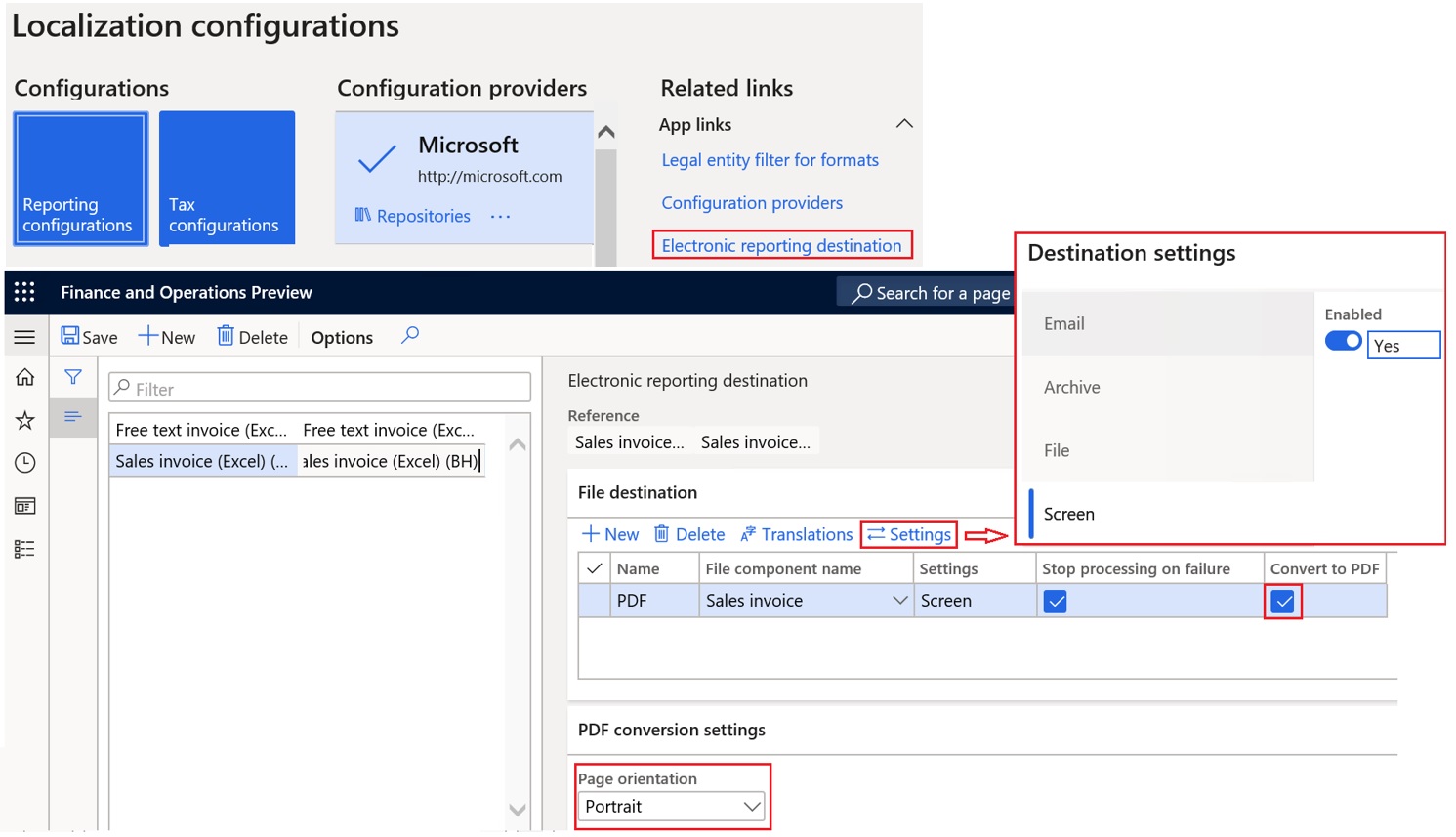 Enabling conversion to PDF.