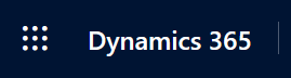App launcher icon and Dynamics 365 caption.