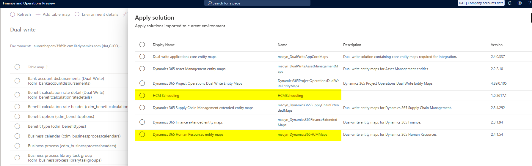 Dual write Apply Solution